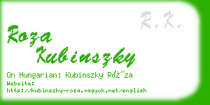 roza kubinszky business card